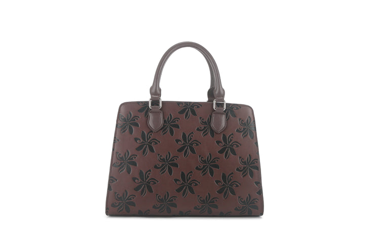 Satchel Gigi Tiare Brown Embossed