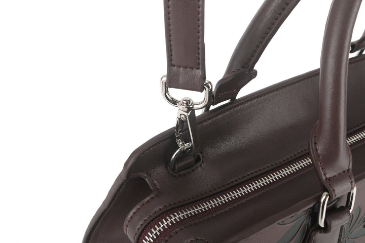 Satchel Gigi Tiare Brown Embossed