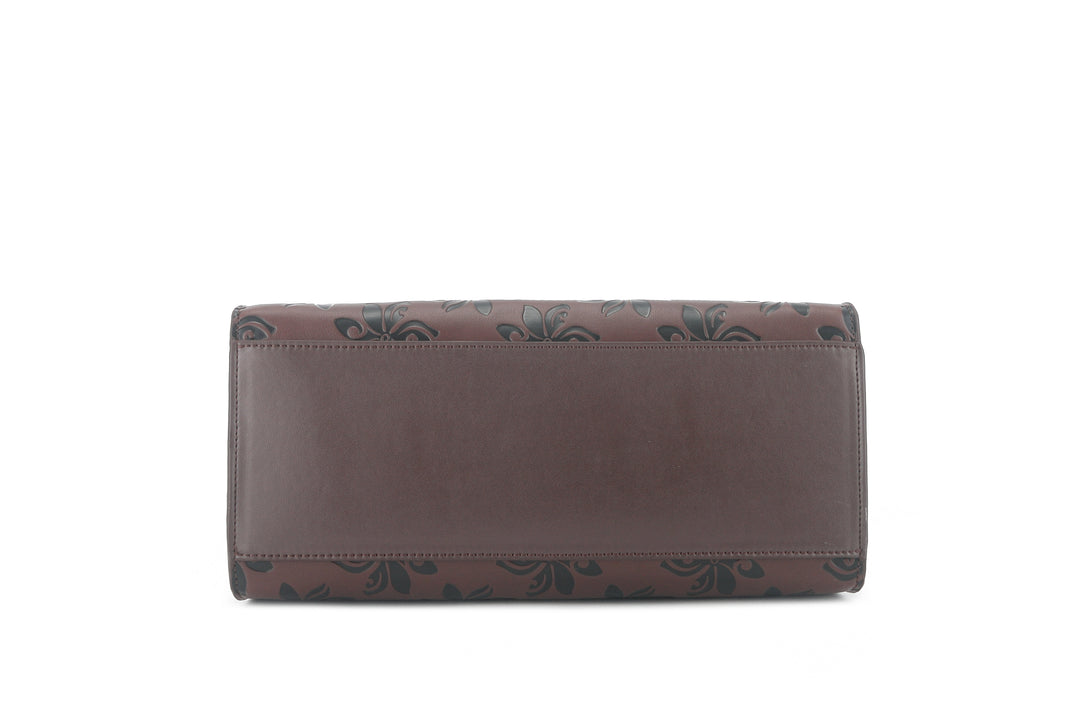 Satchel Gigi Tiare Brown Embossed