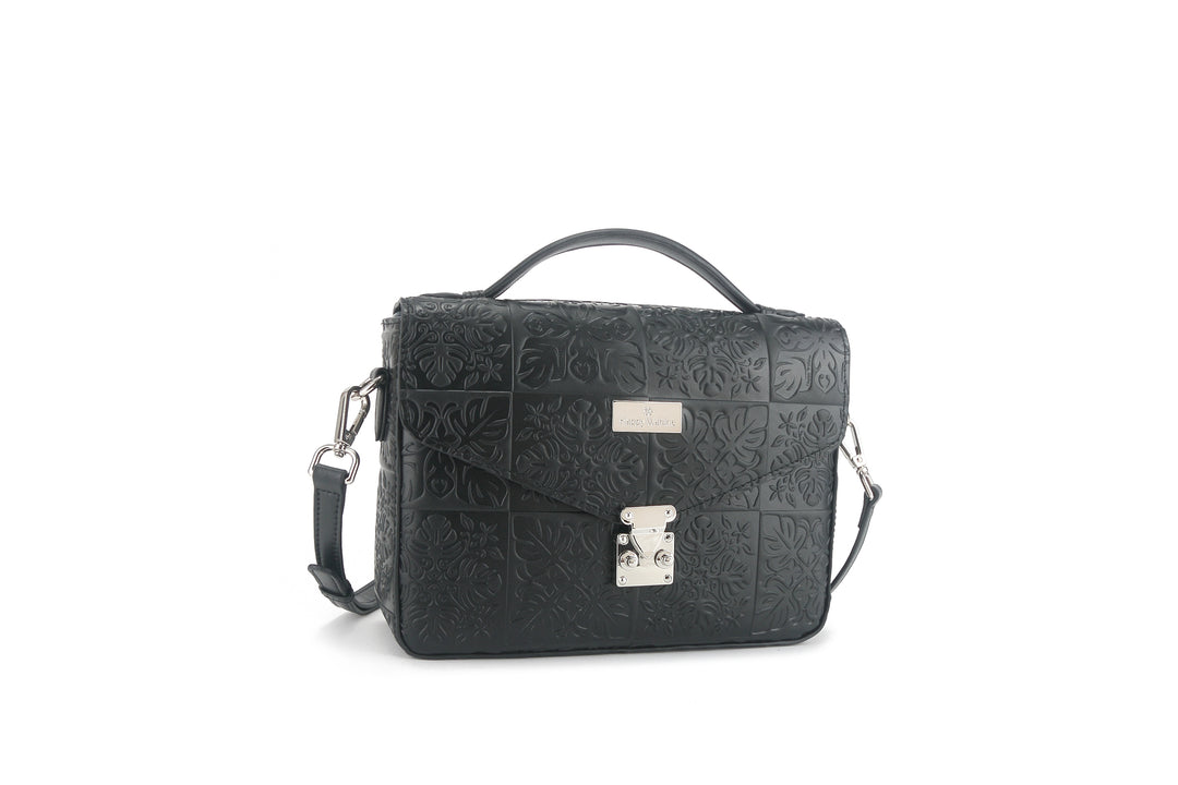 Satchel Alice Quilt Black Embossed