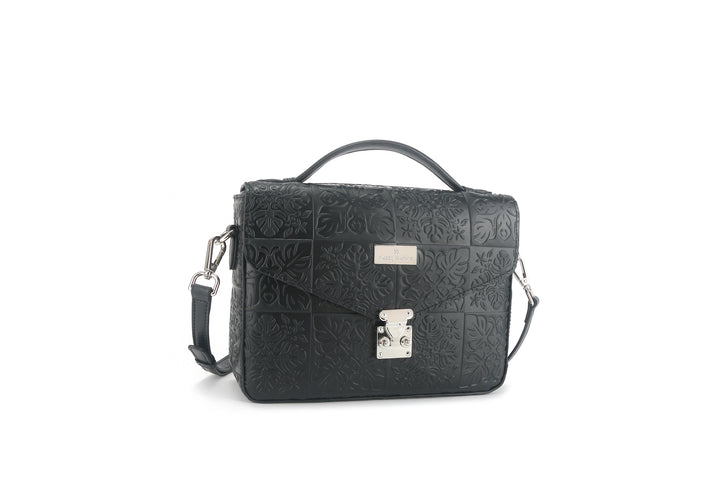 Satchel Alice Quilt Black Embossed