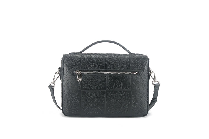 Satchel Alice Quilt Black Embossed
