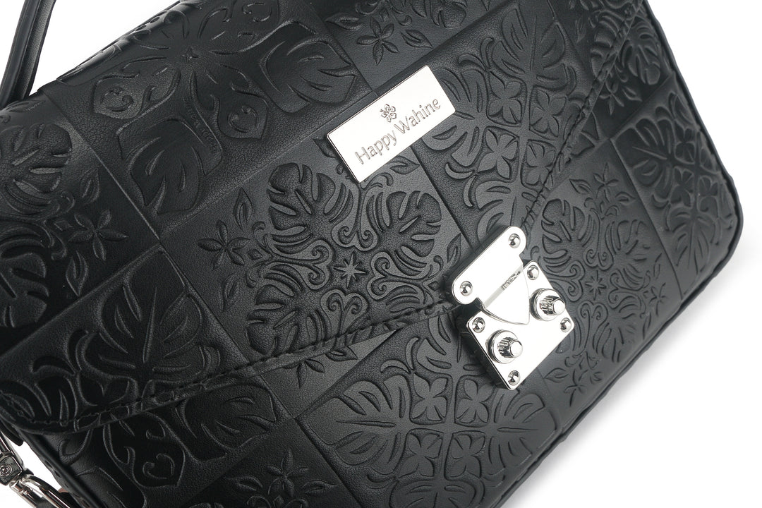 Satchel Alice Quilt Black Embossed