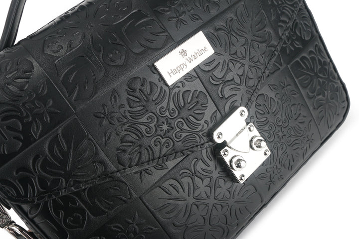 Satchel Alice Quilt Black Embossed