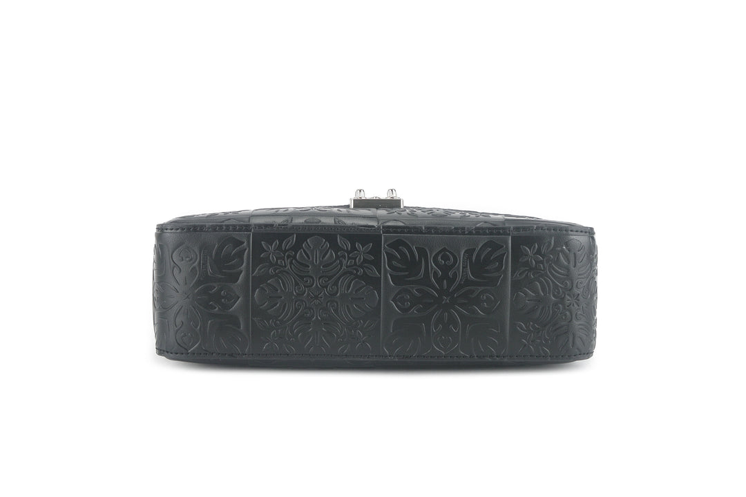 Satchel Alice Quilt Black Embossed