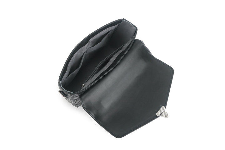 Satchel Alice Quilt Black Embossed