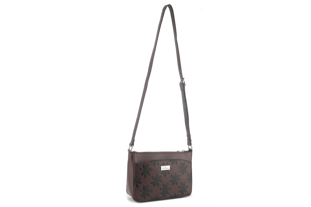 Crossbody Brittney Tiare Brown Embossed