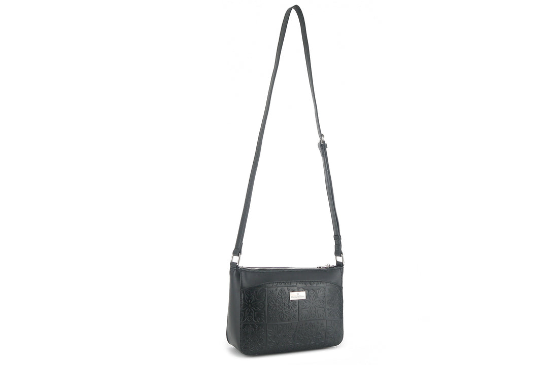 Crossbody Brittney Quilt Black Embossed