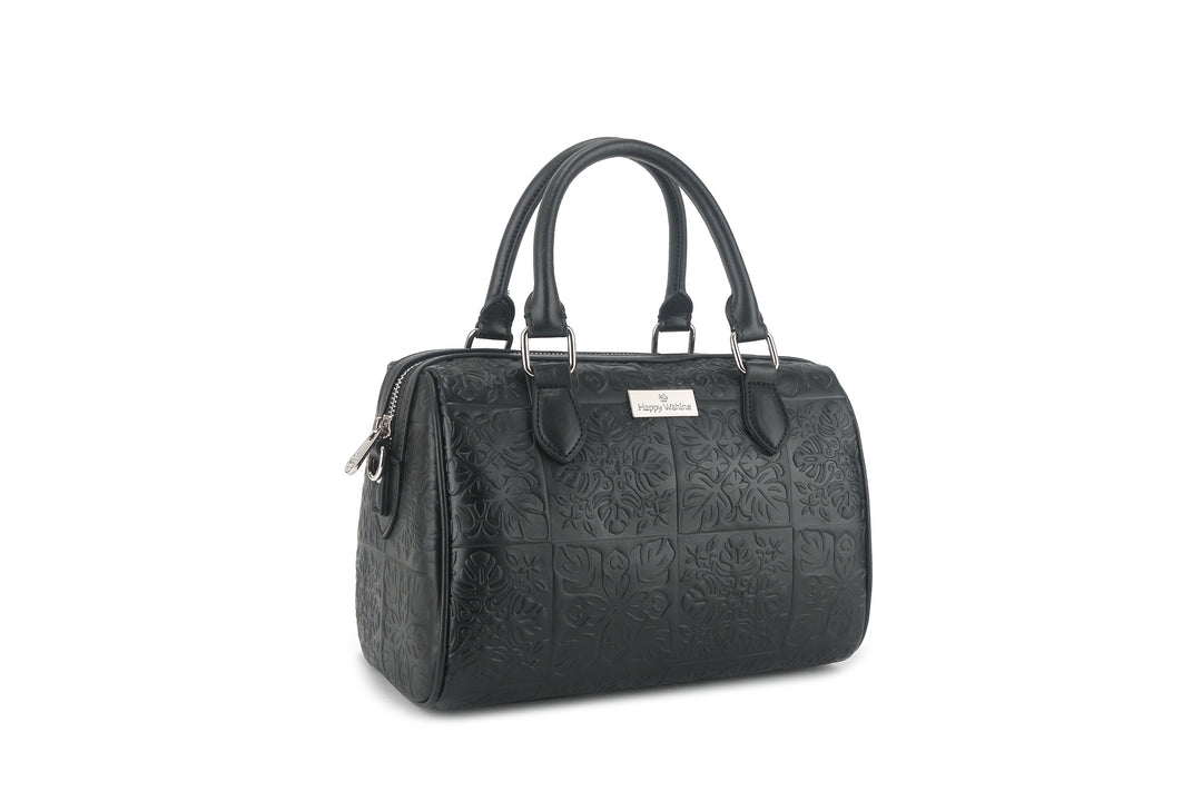 Satchel Michelle Quilt Black Embossed