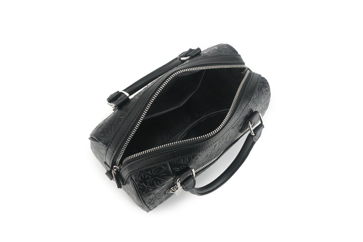 Satchel Michelle Quilt Black Embossed