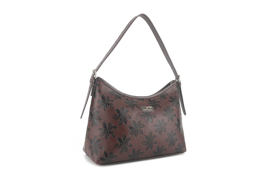 Shoulder Bag Edith Tiare Brown Embossed
