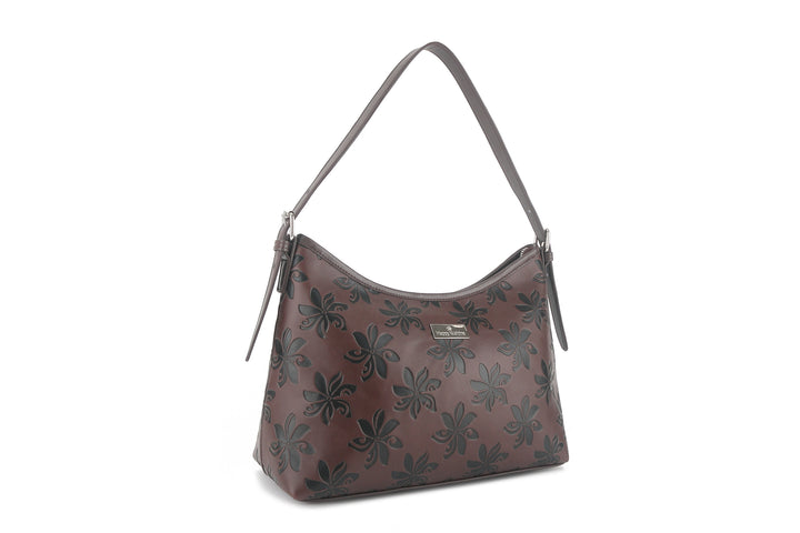 Shoulder Bag Edith Tiare Brown Embossed