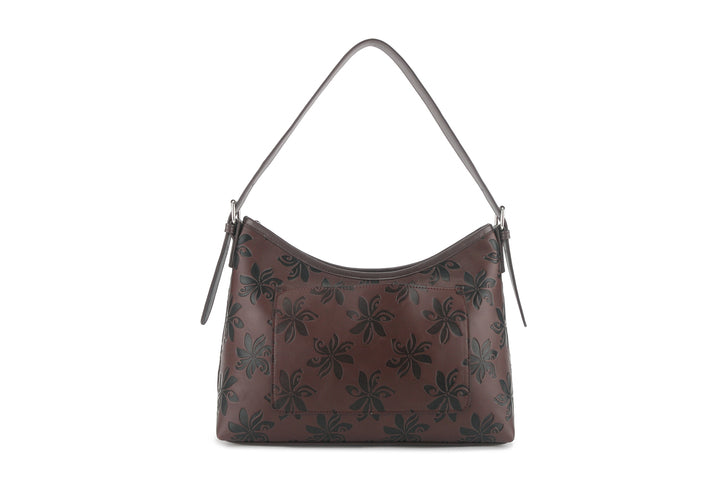 Shoulder Bag Edith Tiare Brown Embossed