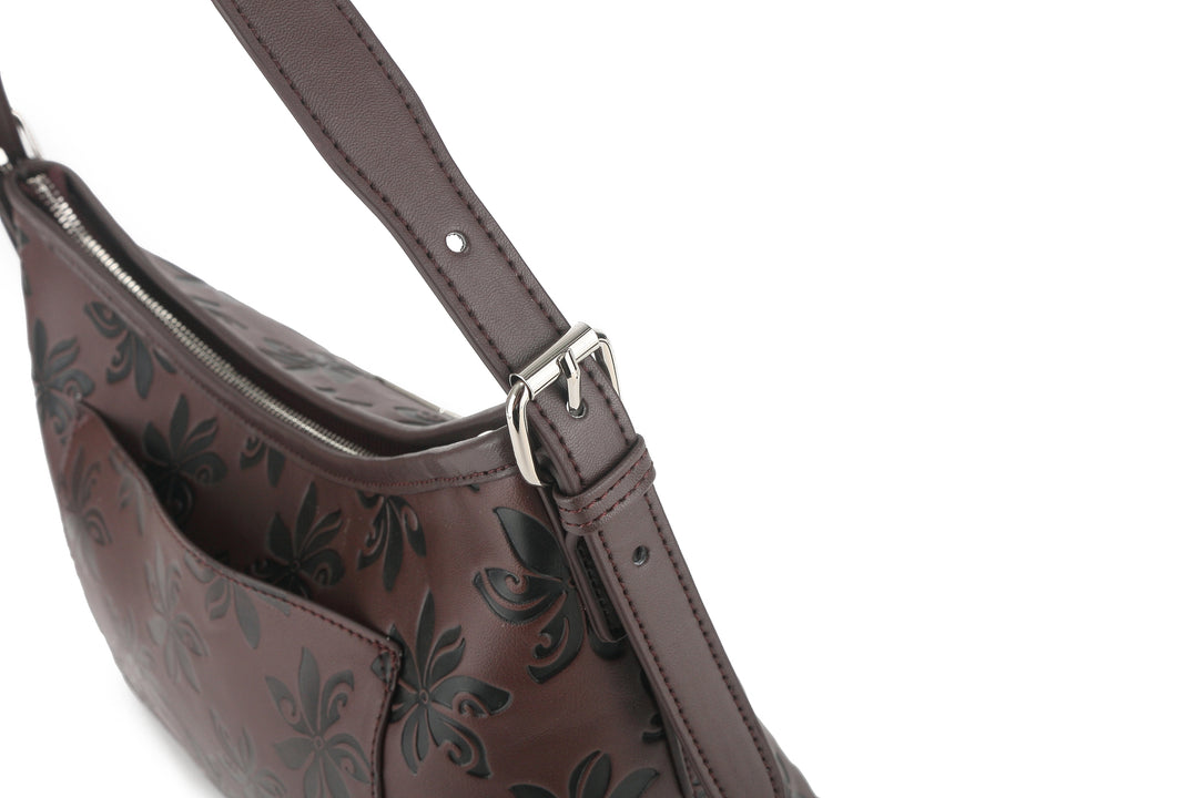 Shoulder Bag Edith Tiare Brown Embossed