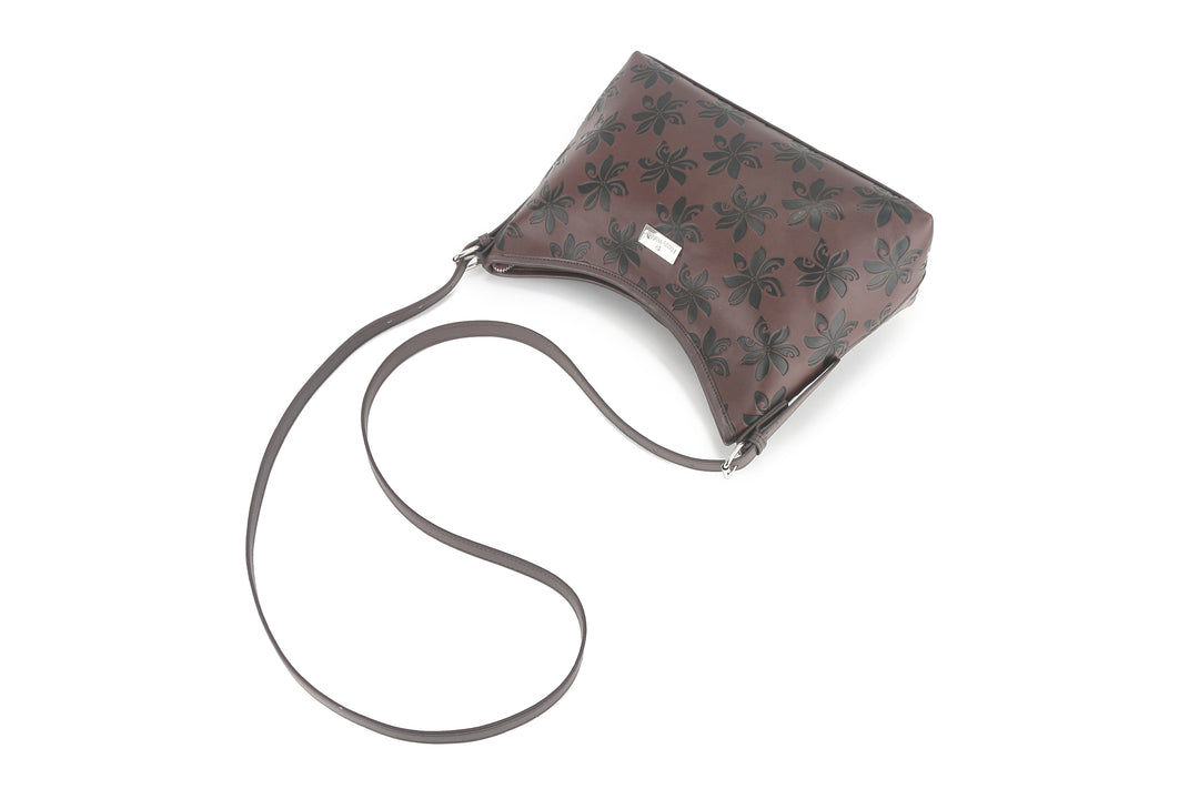 Shoulder Bag Edith Tiare Brown Embossed