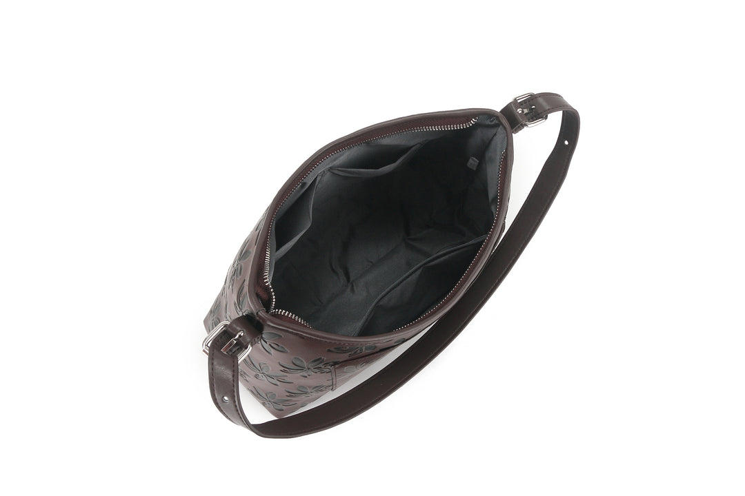 Shoulder Bag Edith Tiare Brown Embossed
