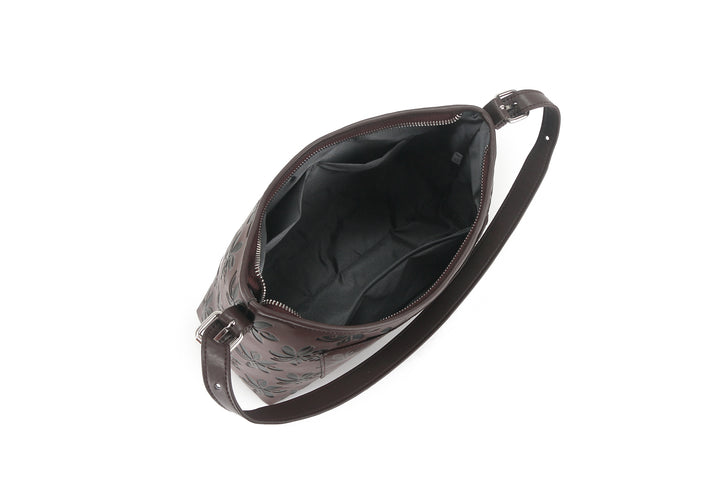 Shoulder Bag Edith Tiare Brown Embossed