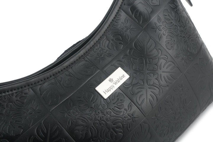 Shoulder Bag Edith Quilt Black Embossed
