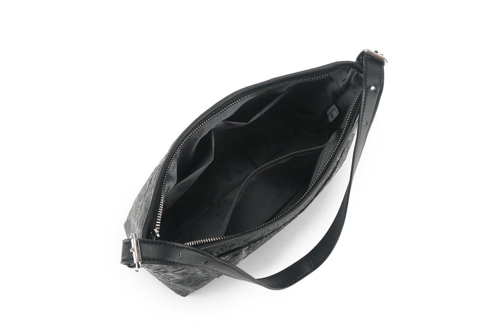 Shoulder Bag Edith Quilt Black Embossed