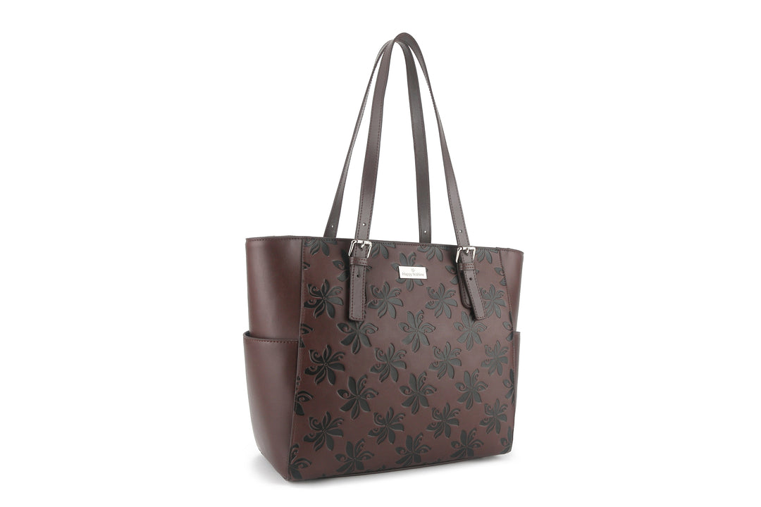 Tote Elizabeth Tiare Brown Embossed