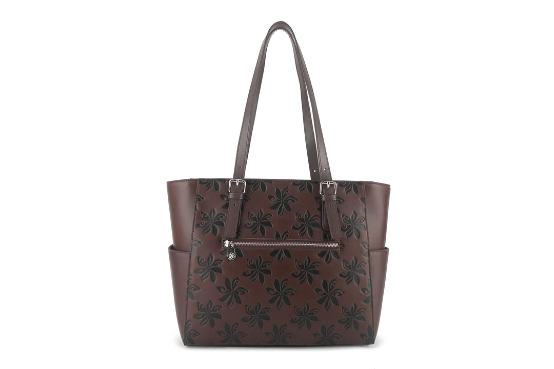 Tote Elizabeth Tiare Brown Embossed