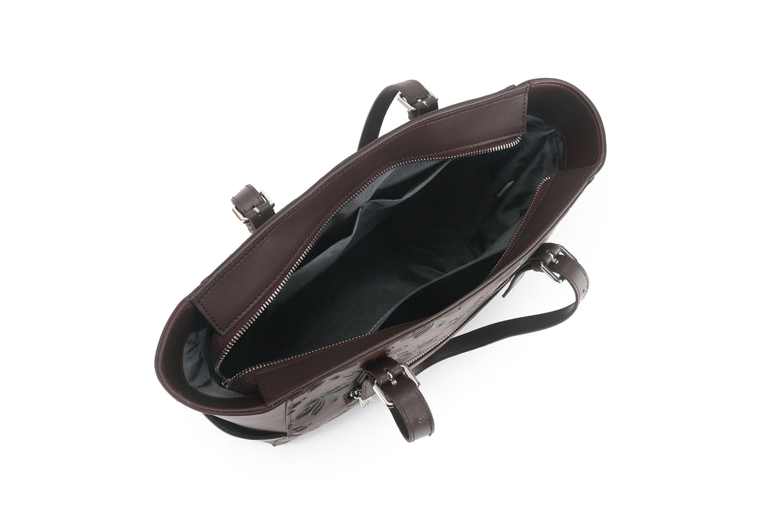 Tote Elizabeth Tiare Brown Embossed