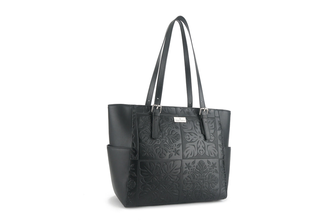 Tote Elizabeth Quilt Black Embossed