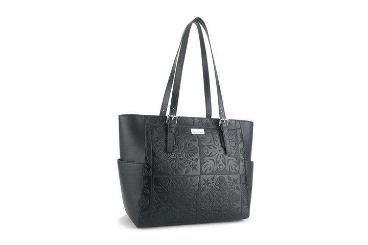 Tote Elizabeth Quilt Black Embossed