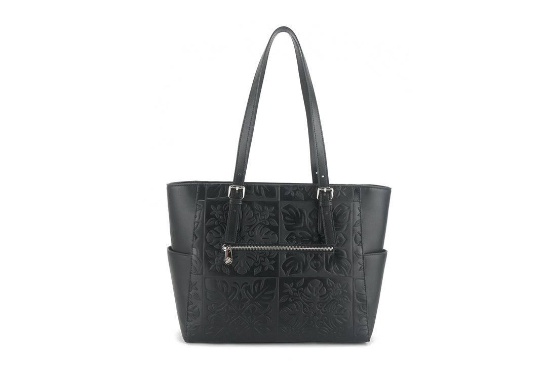 Tote Elizabeth Quilt Black Embossed