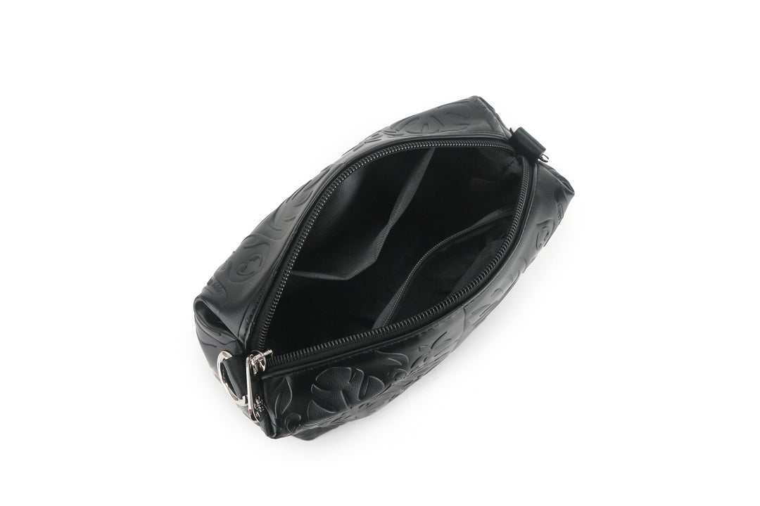 Reversible Tote Nancy Small Quilt Black Embossed