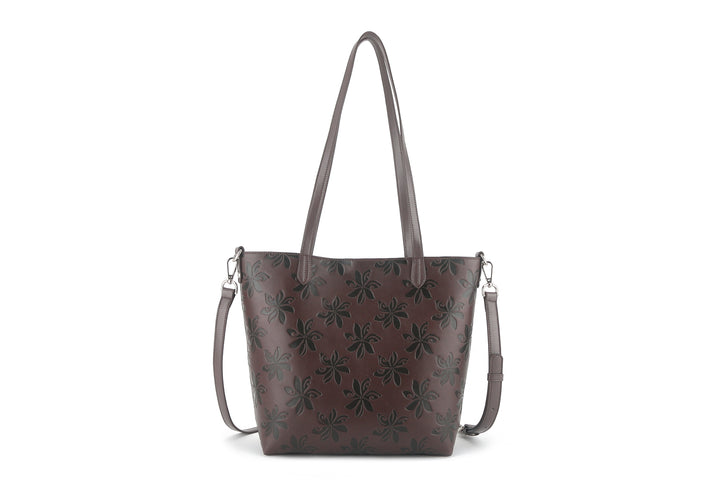 Reversible Tote Nancy Small Tiare Brown Embossed