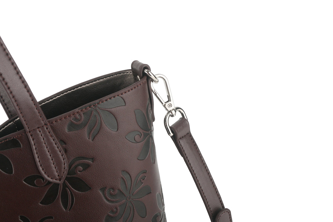 Reversible Tote Nancy Small Tiare Brown Embossed