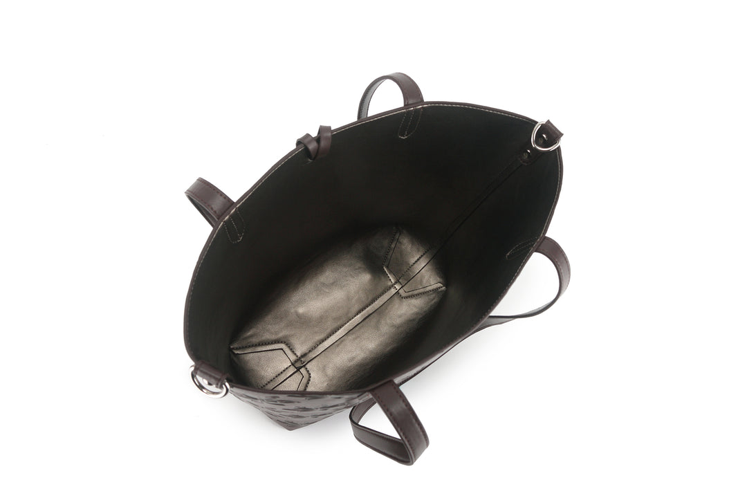 Reversible Tote Nancy Small Tiare Brown Embossed