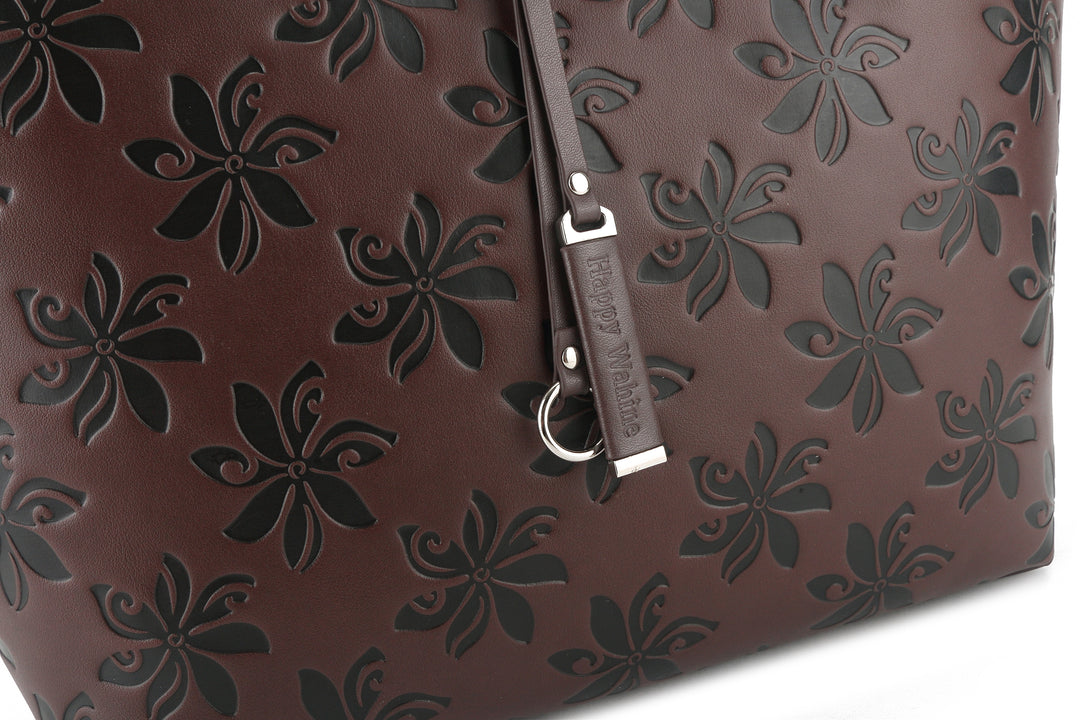 Reversible Tote Nancy Large Tiare Brown Embossed