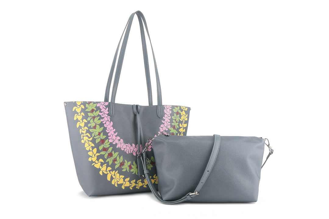 Reversible Tote Nancy Large Lei Grey