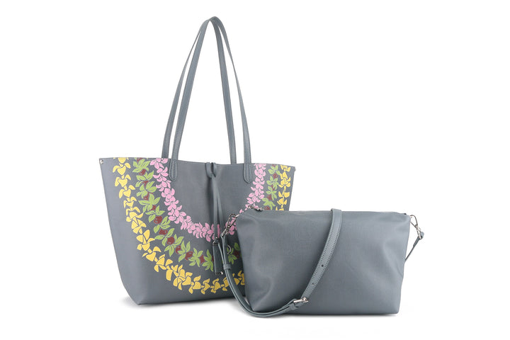 Reversible Tote Nancy Large Lei Grey