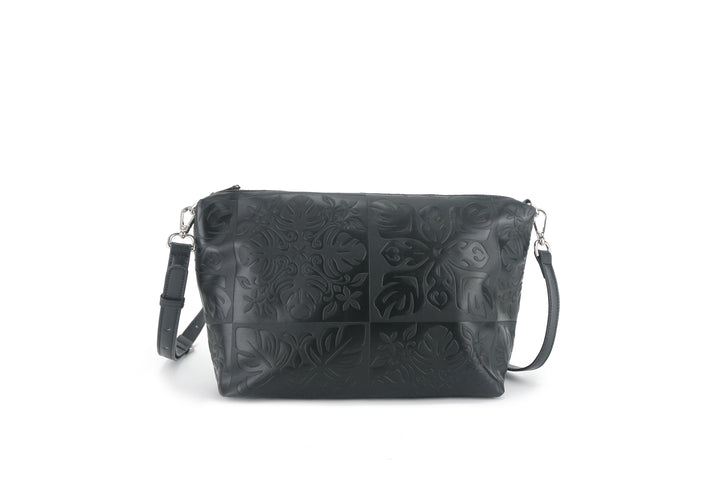 Reversible Tote Nancy Large Quilt Black Embossed