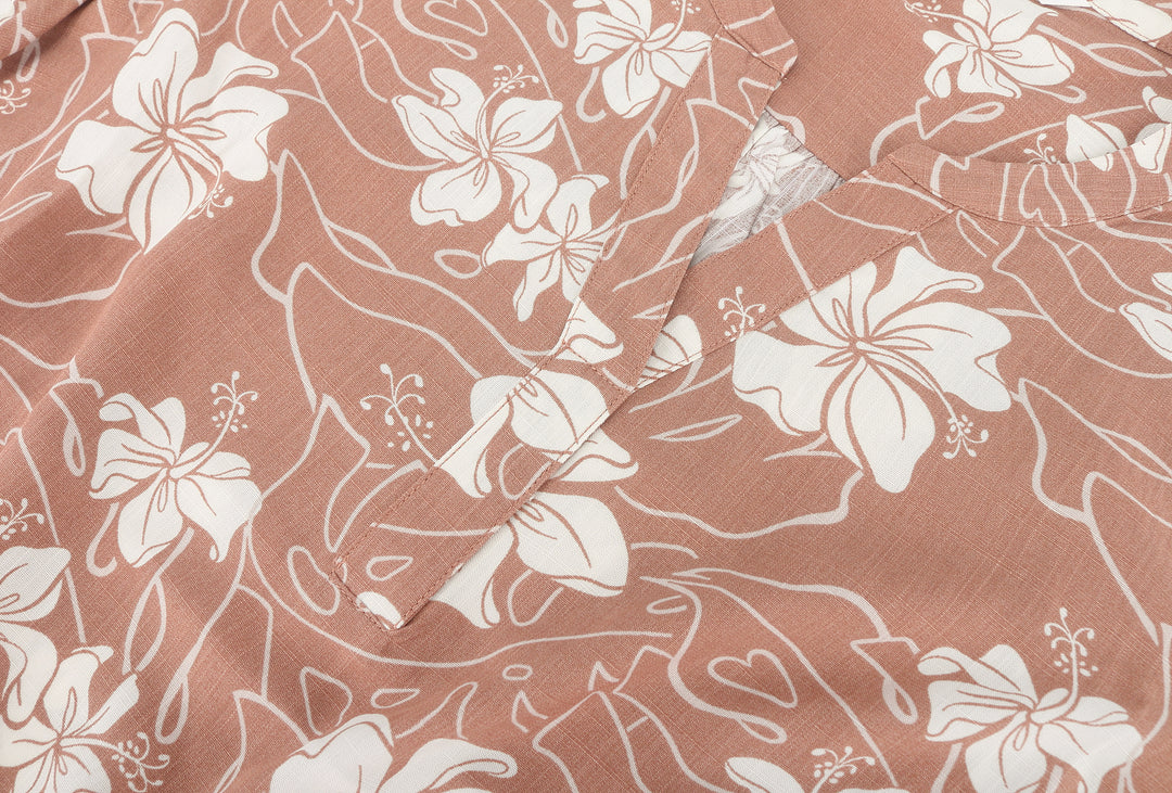 Blouse Napua Hibiscus Mocha