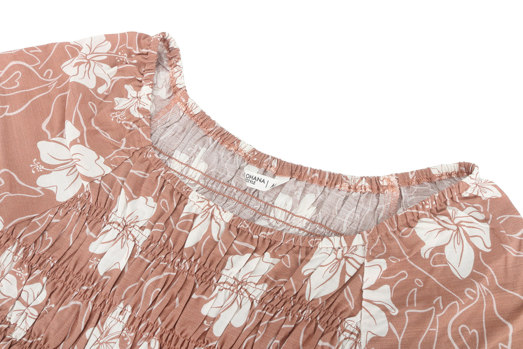 Maxi Dress Noelani Hibiscus Mocha