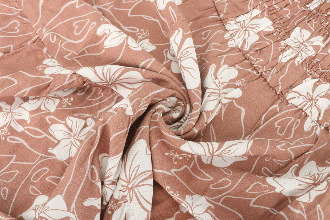 Maxi Dress Noelani Hibiscus Mocha