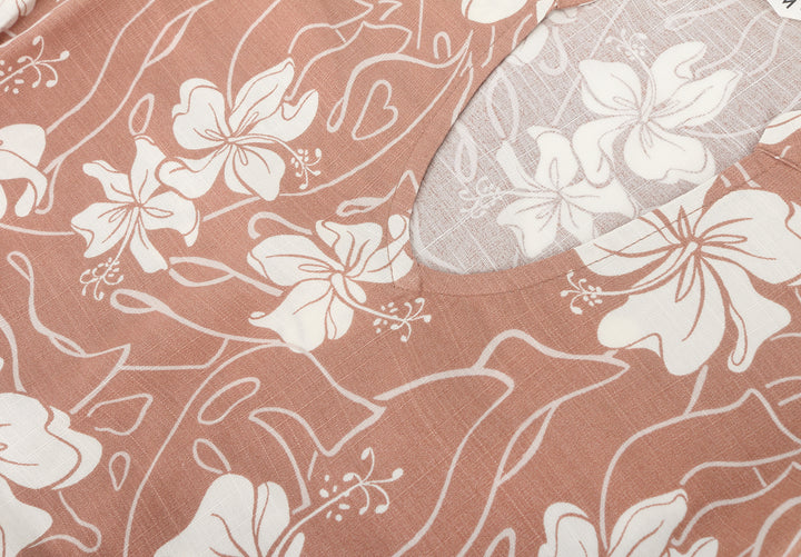 Sleevless Dress Kaipo Hibiscus Mocha