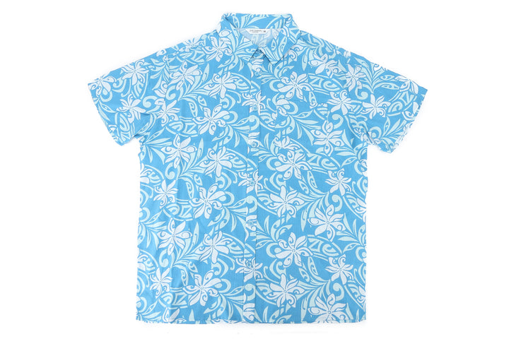 Mens Shirt Keahi Tiare Infinity Blue