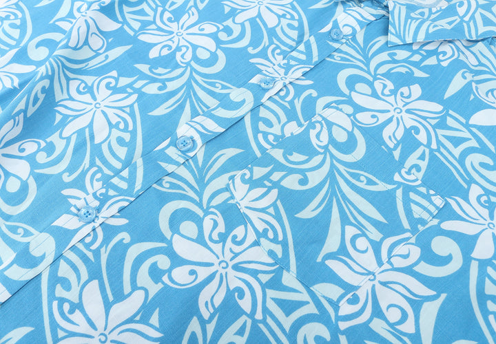 Mens Shirt Keahi Tiare Infinity Blue