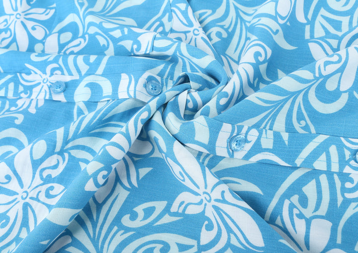 Mens Shirt Keahi Tiare Infinity Blue