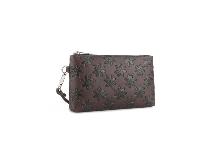 Wristlet Melody Tiare Embossed Brown