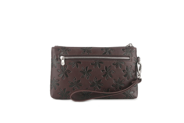 Wristlet Melody Tiare Embossed Brown