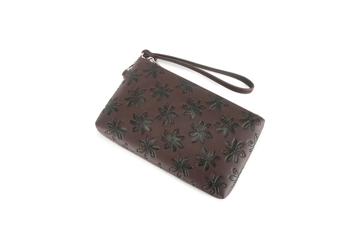 Wristlet Melody Tiare Embossed Brown