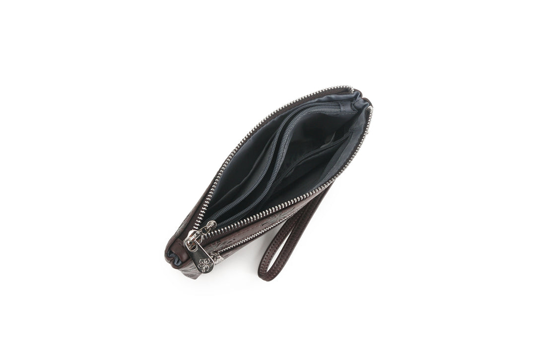 Wristlet Melody Tiare Embossed Brown