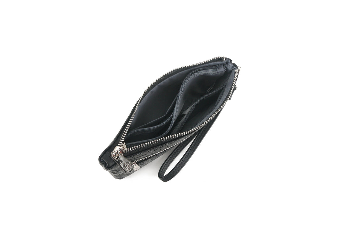 Wristlet Melody Quilt Embossed Black