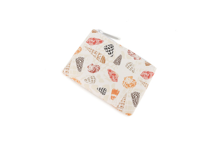 Pouch Zip Small Cone Shells White